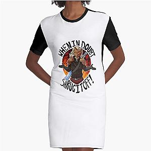 Slay The Spire When In Doubt Shrug It Off Coffee Mug Graphic T-Shirt Dress