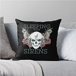 Mens Funny Sleeping With Sirens   Grunge Skull Gifts For Birthday Throw Pillow RB0301