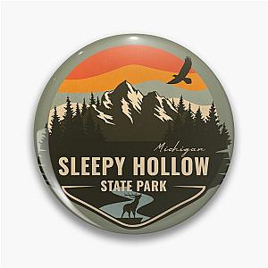 Sleepy Hollow State Park Michigan - MI Retro Mountain Badge Pin