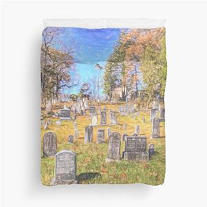 Sleepy Hollow Cemetery Sketch Duvet Cover