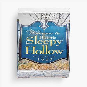 Sleepy Hollow Town Sign Duvet Cover