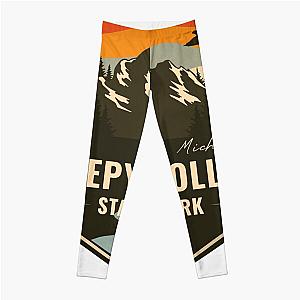 Sleepy Hollow State Park Michigan - MI Retro Mountain Badge Leggings