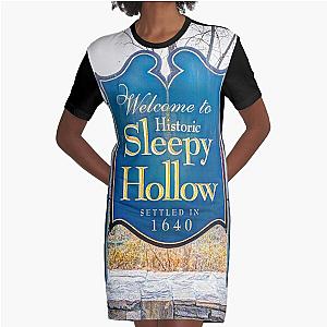 Sleepy Hollow Town Sign Graphic T-Shirt Dress