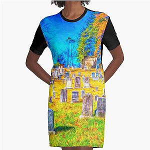 Sleepy Hollow Cemetery New York Art Graphic T-Shirt Dress