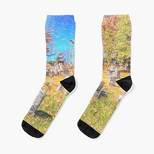 Sleepy Hollow Cemetery Sketch Socks