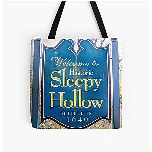 Sleepy Hollow Town Sign All Over Print Tote Bag