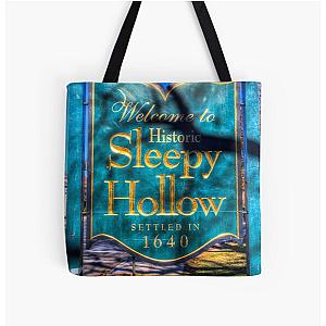 Sleepy Hollow Town Sign All Over Print Tote Bag