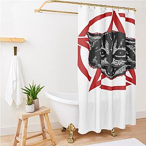 Metal Music Cat Shower Curtain Premium Merch Store