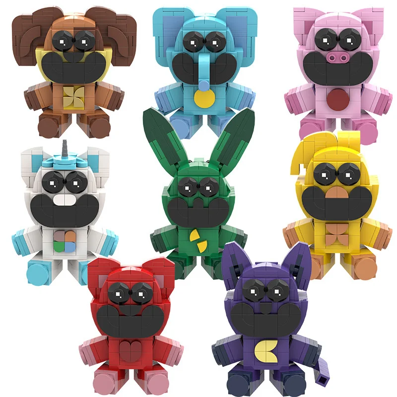 Smiling Critters Cartoon Characters Animals Building Blocks Toys ...