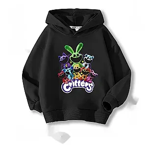 Smiling Critters Hoodie Cartoon Animals Long Sleeve Hooded Sweatshirt