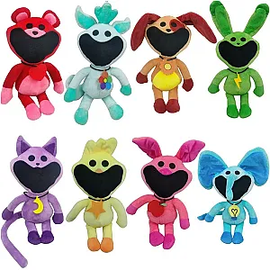 8pcs/set Smiling Critters Hopscotch CatNap BearHug Stuffed Animals Plush