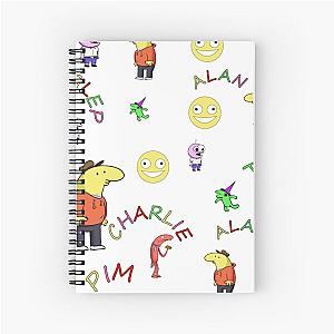 Smiling Friends Characters Pattern  Spiral Notebook