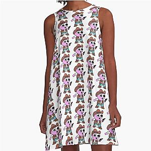 Smiling Friends Cowboy Pim Pattern - Adult Swim A-Line Dress