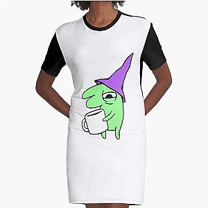 Gleb With Coffee Smiling Friends - Adult Swim Graphic T-Shirt Dress