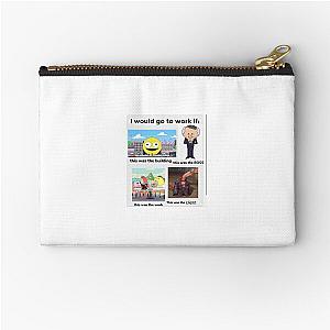 smiling friends meme sticker Zipper Pouch