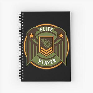 Gamer Badge Prize Elite Player Gold Star Wings Spiral Notebook