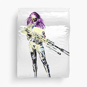 Neon Commando Elite Cyber-Sniper Duvet Cover