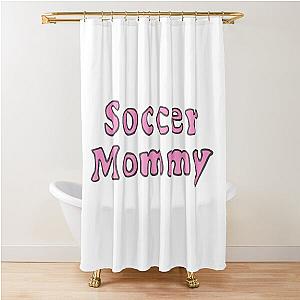 Soccer Mommy Clean Pink Text Shower Curtain