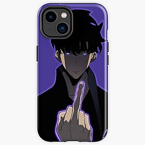 Solo Leveling Cases - Solo Leveling - Sung Jin Woo Middle Finger iPhone Tough Case RB0310 [ID820]