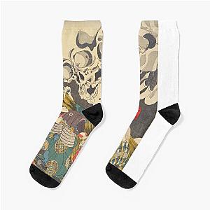 Ukiyo-e Kuniyoshi's Giant Skeleton Soma no Furudair Socks