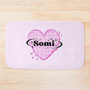 Somi K-Pop Heart Design in Bright Pink Bathamat