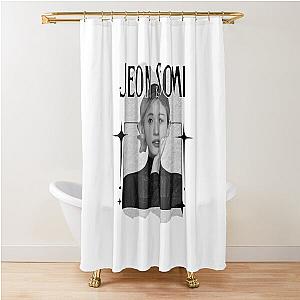 Jeon Somi Korean Solo Singer Retro Elegance in Monochrome Black White Collage Art Shower Curtain