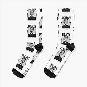 Jeon Somi Korean Solo Singer Retro Elegance in Monochrome Black White Collage Art Socks