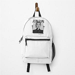 Jeon Somi Korean Solo Singer in Monochrome Black and White Collage Art Backpack