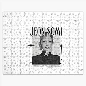 Jeon Somi Korean Solo Singer Retro Elegance in Monochrome Black and White Art Collage