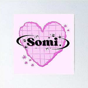 Somi K-Pop Heart Design in Bright Pink Poster