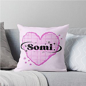 Somi K-Pop Heart Design in Bright Pink Throw Pillow