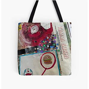 Doreamon neon Genesis evangalion sonic youth glitter sushi mix media All Over Print Tote Bag