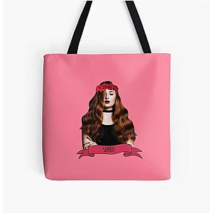 Sophie Turner in red flower crown All Over Print Tote Bag