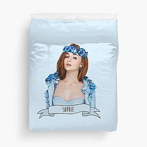 Sophie Turner wearing a blue flower crown Duvet Cover