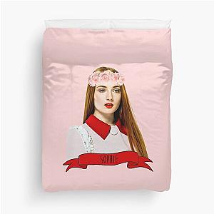 Sophie Turner Wearing a Flower Crown Duvet Cover