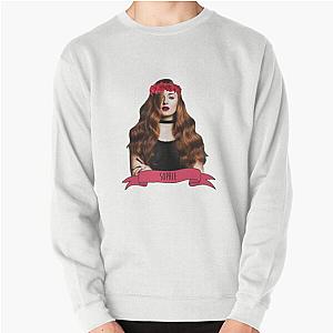 Sophie Turner in a red flower Pullover Sweatshirt