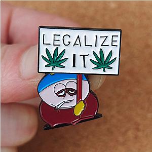 South Park Figure Legalize It Eric Old Cartman Weed Badge Pin Figure Brooch
