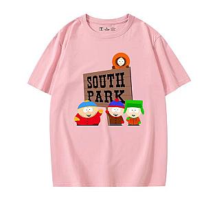 South Park Poster Cartoon Print Round Neck Short Sleeve T-shirts
