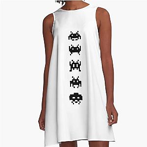 Space invaders vertical  A-Line Dress