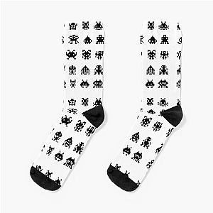 Space Invaders Patterns 8 Bit Socks