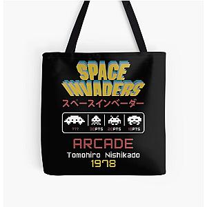 Space Invaders All Over Print Tote Bag