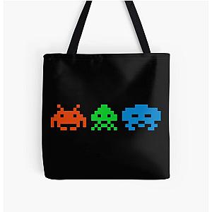 Space Invaders All Over Print Tote Bag