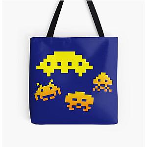 Space Invaders All Over Print Tote Bag