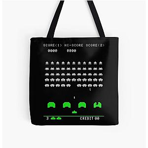 Space Invaders All Over Print Tote Bag