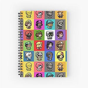 Spelunky 2 Player Characters Pattern Spiral Notebook