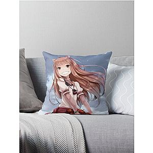 Holo with a Bundle of Apples - Spice and Wolf Throw Pillow