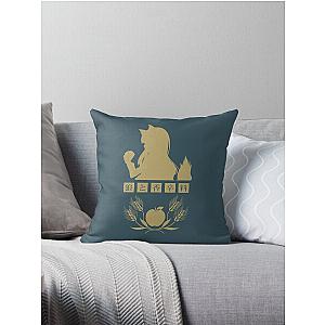 Horo - Spice and Wolf Logo (Gold) Throw Pillow