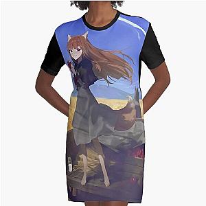 Holo Spice and Wolf Artwork For Otaku Graphic T-Shirt Dress