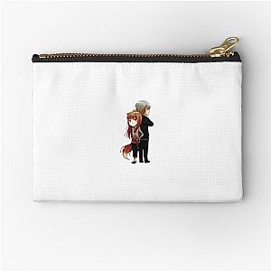 Chibi Holo and Lawrence Posing - Spice and Wolf Zipper Pouch