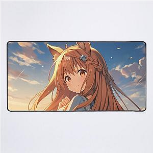 Holo in a Serene Wheat Field  Spice and Wolf Anime Girl Waifu Desk Mat